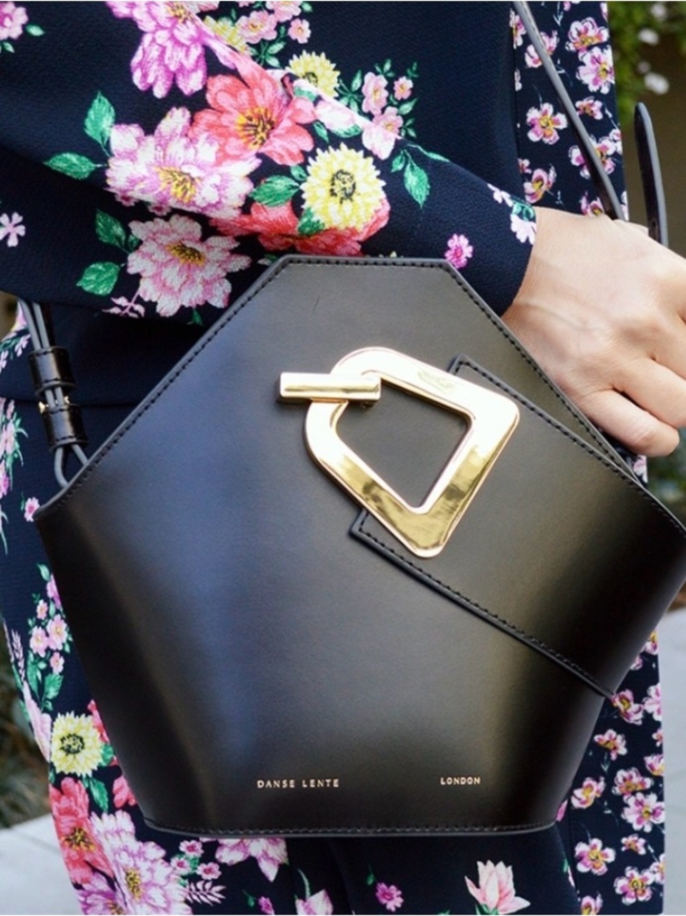 Danse Lente Mini Johnny Bucket Bag Black / Gold